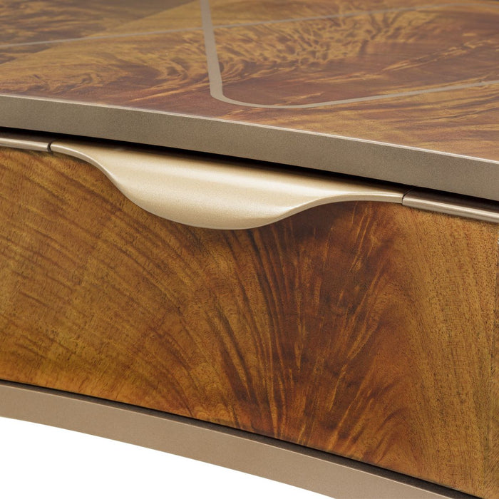 AICO Malibu Crest Vanity Desk in Crotch Mahogany