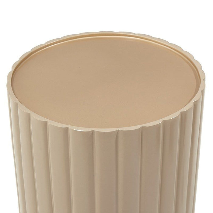 AICO Malibu Crest Round Chairside Table in Chardonnay