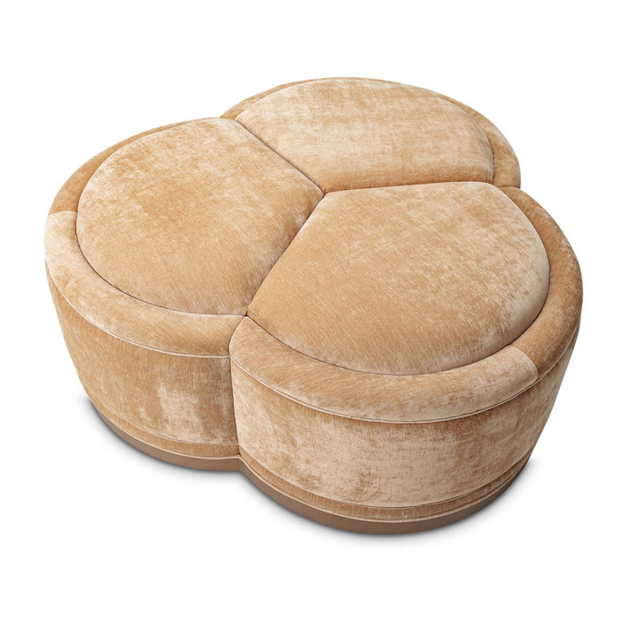 AICO Malibu Crest Clover Cocktail Ottoman in Dark Espresso