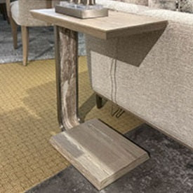 AICO Furniture Lotus Bay C Shaped Accent Table in Sand image