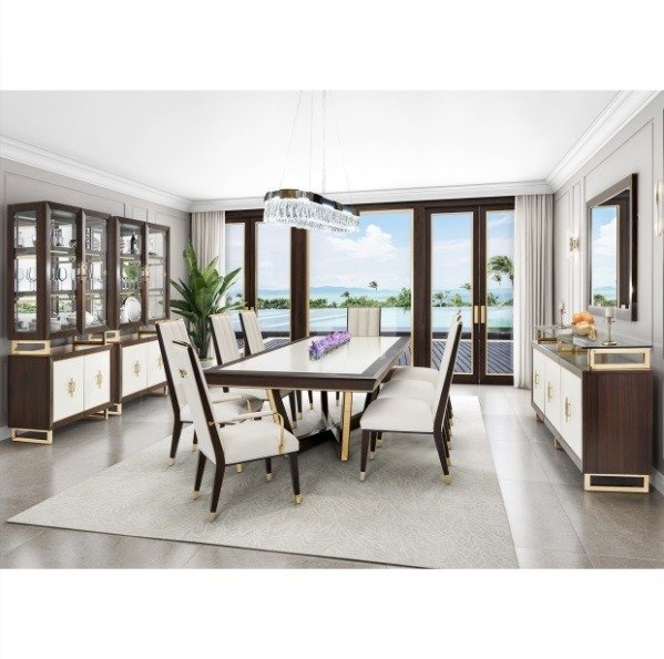 AICO Belmont Place Rectangular Dining Table in Espresso
