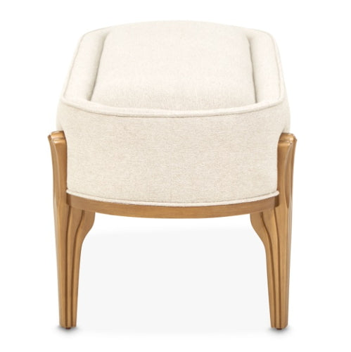 AICO Furniture Camellia Field Bench in Warm Pecan