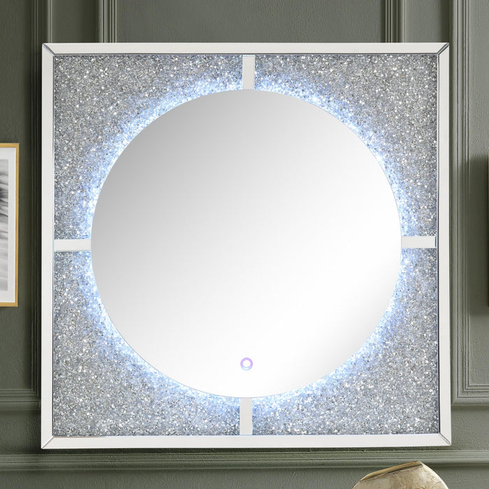 Nowles Mirrored & Faux Stones Wall Decor (LED)