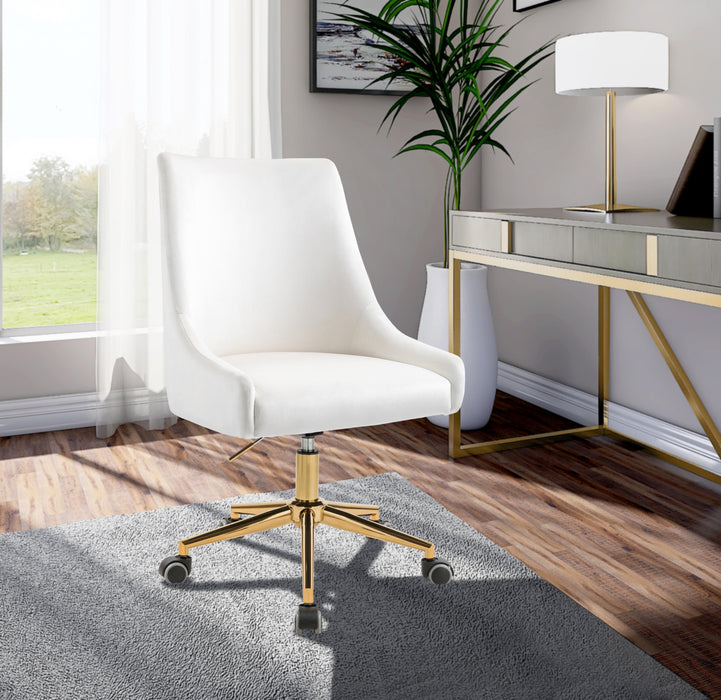 Karina Cream Velvet Office Chair
