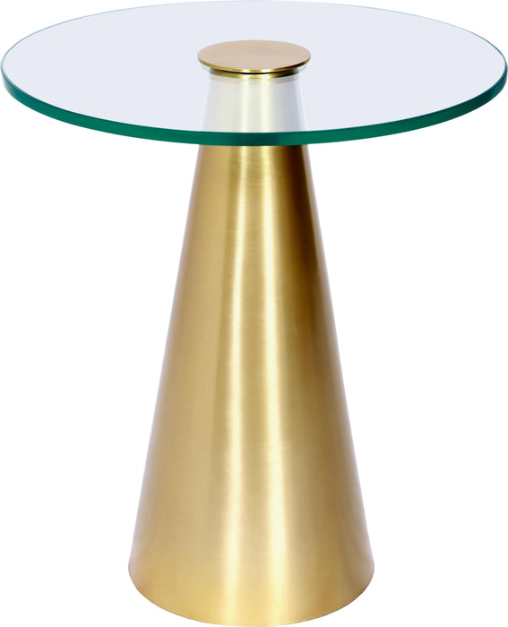 Glassimo Brushed Gold End Table