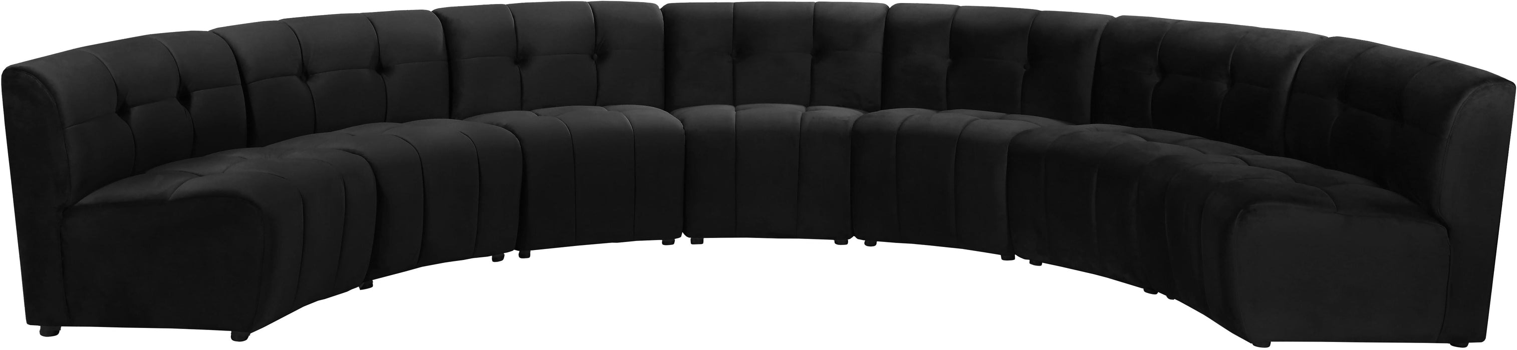 Limitless Black Velvet 7pc. Modular Sectional