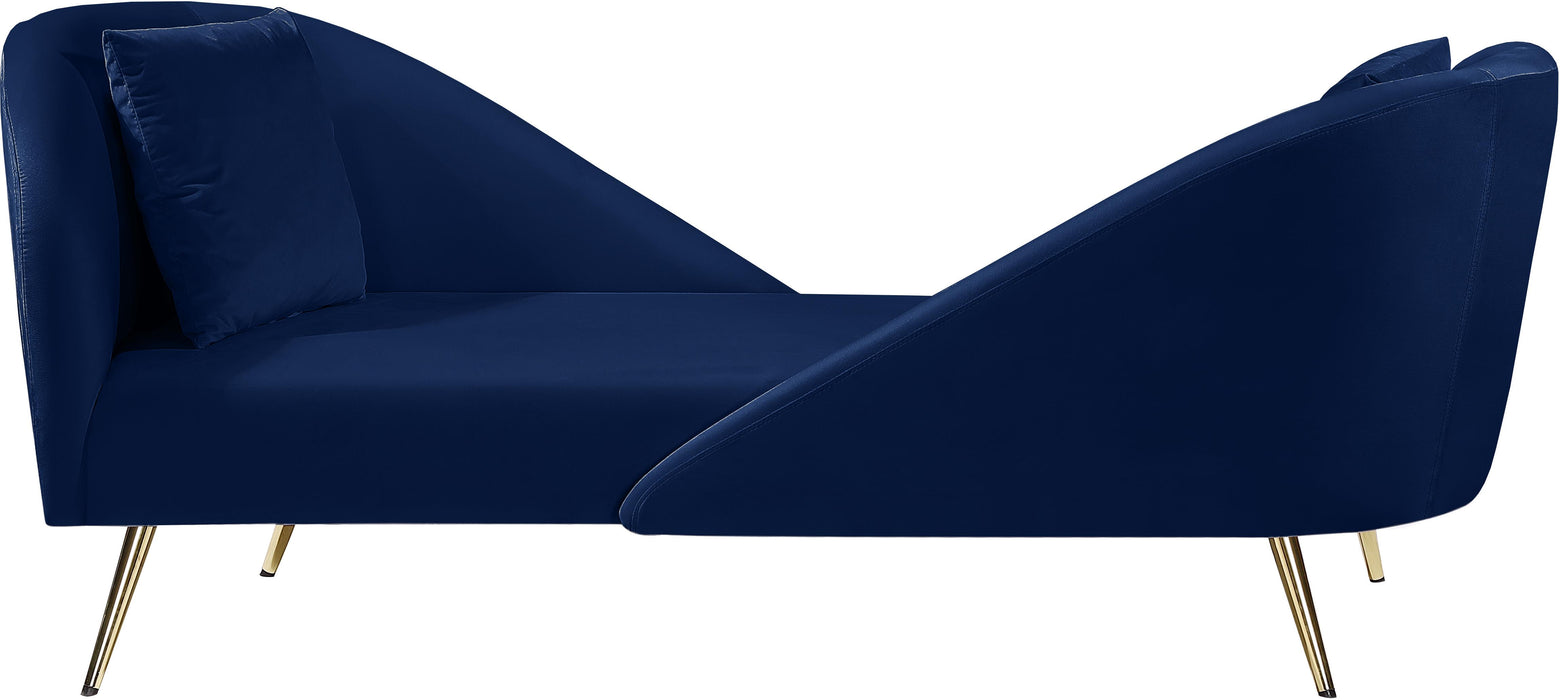 Nolan Navy Velvet Chaise