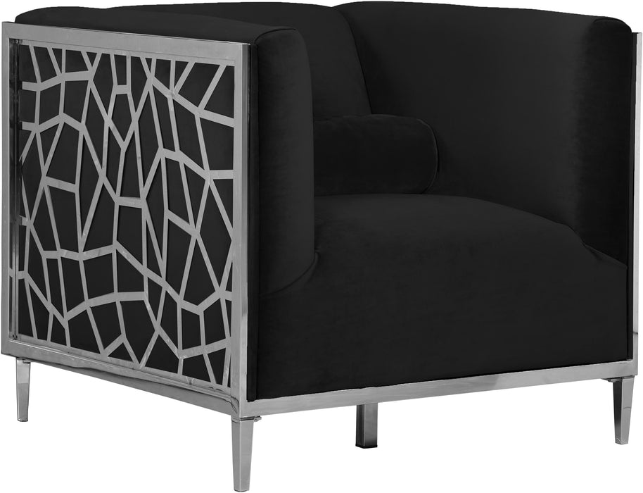 Opal Black Velvet Chair