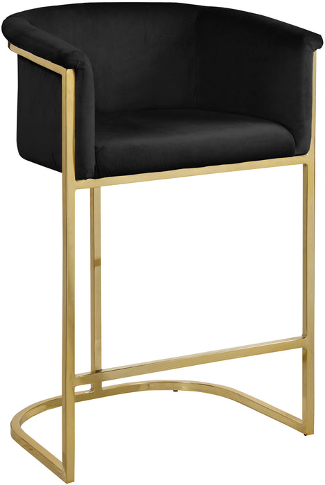 Donatella Black Velvet Stool