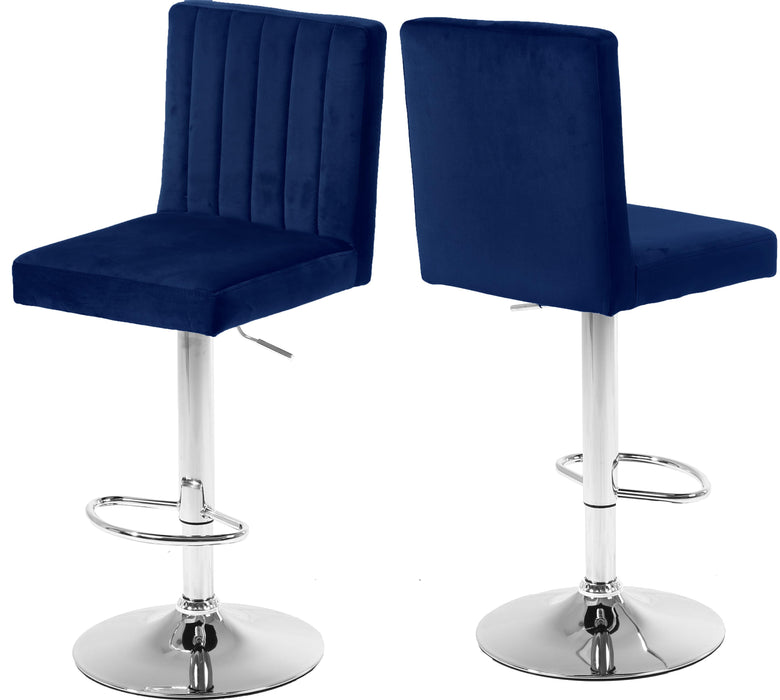 Joel Navy Velvet Adjustable Stool