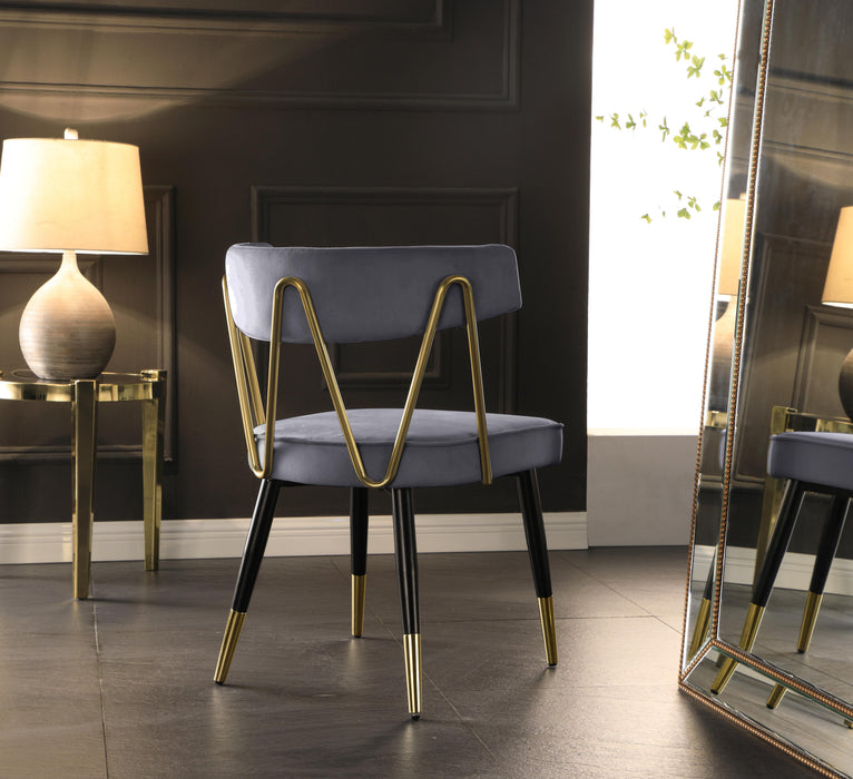 Rheingold Grey Velvet Dining Chair