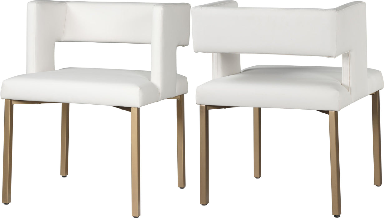 Caleb White Faux Leather Dining Chair