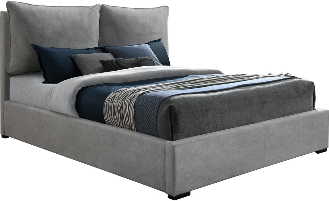 Misha Light Grey Polyester Fabric Full Bed (3 Boxes)