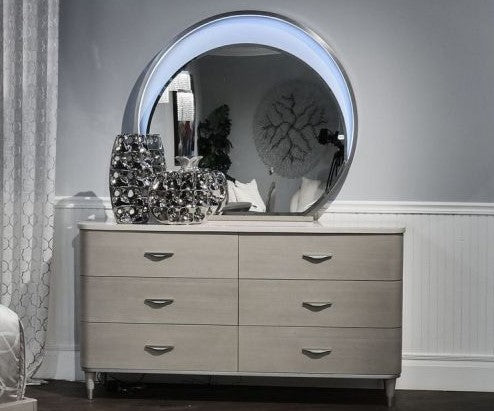 AICO Eclipse Mirror in Moonlight