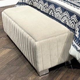 AICO Furniture Orchid Decorative Upholstered Bench with Metal Leg image