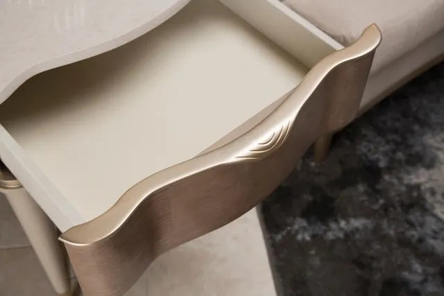 AICO Malibu Crest End Table in Blush