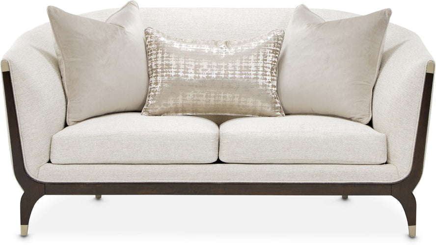 AICO Paris Chic Loveseat Cremini in Espresso