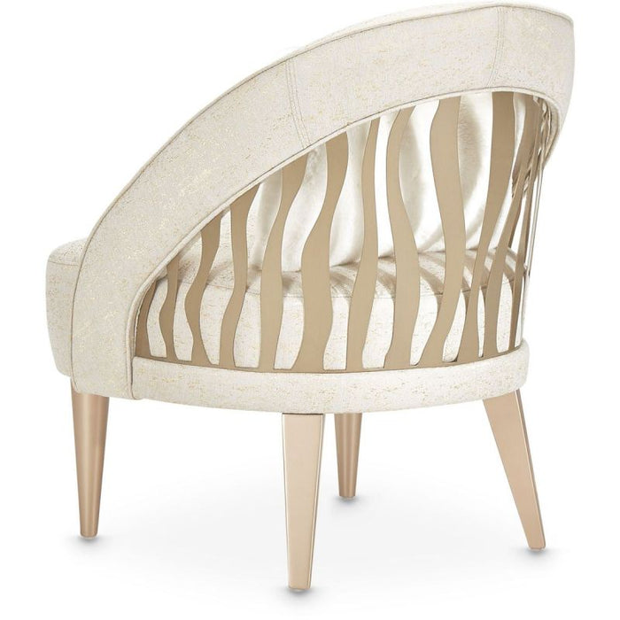 AICO La Rachelle Flame Chair Gold Rush in Medium Champagne