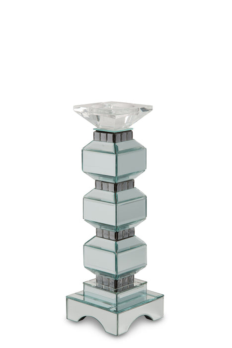 AICO Montreal 3-Tier Mirrored Candle Holder w/Crystal Accents (2/pack)