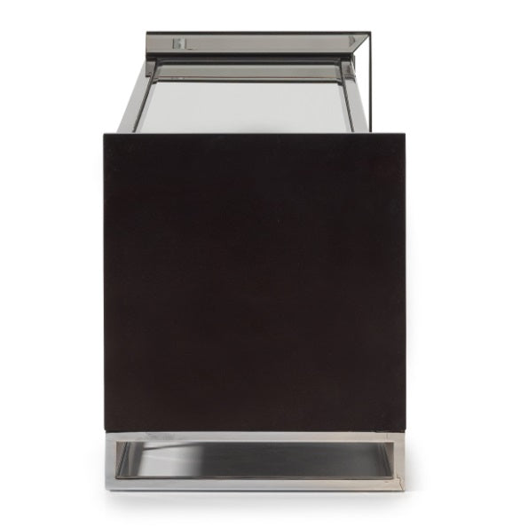 AICO Furniture Carmela Media Cabinet in Glossy Charcoal Sand