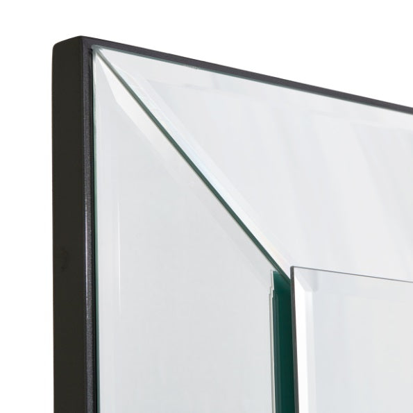 AICO Furniture Carmela Mirror in Glossy Charcoal Sand