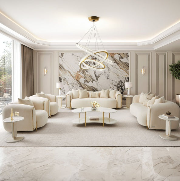 AICO Furniture Sassani Sofa Crepe in Gold