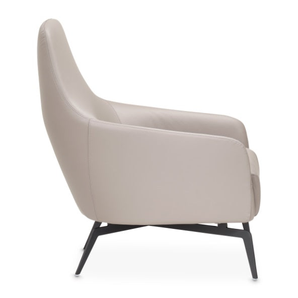 AICO Furniture Mia Bella Bergamo Accent Chair in Stainless Steel