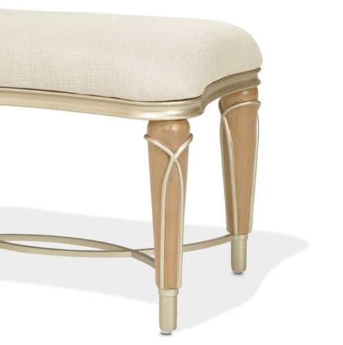 AICO Villa Cherie Ottoman in Caramel