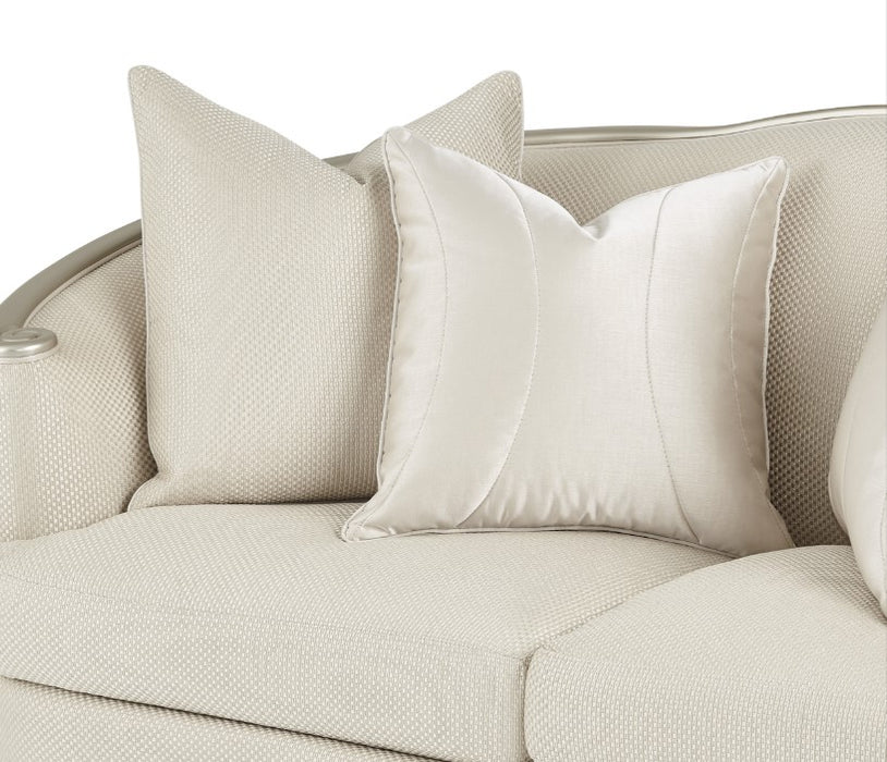 Aico London Place Loveseat in Light Champagne