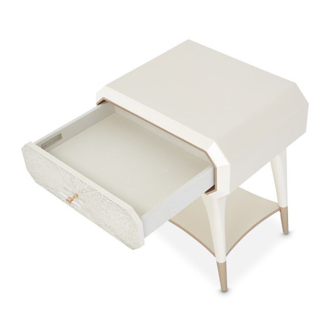 AICO La Rachelle Nightstand/End Table 1 Drawer in Medium Champagne