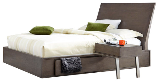Palliser Maddox Queen Storage Platform Bed with 1 Nightstand in Sea Gray 112-901QN1 image