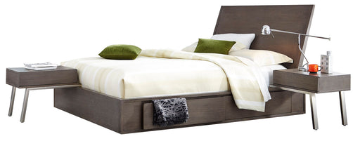 Palliser Maddox Queen Storage Platform Bed with 2 Nightstand in Sea Gray 112-901QN2 image