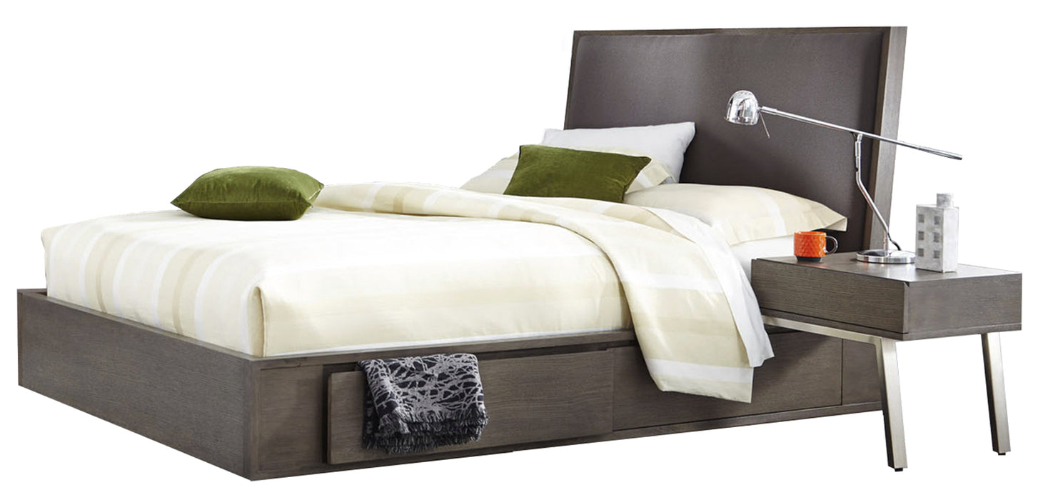 Palliser Maddox Queen Upholstered Storage Platform Bed with 1 Nightstand in Sea Gray 112-941QN1 image