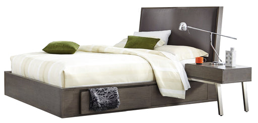 Palliser Maddox Queen Upholstered Storage Platform Bed with 1 Nightstand in Sea Gray 112-941QN1 image