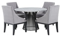 Palliser Furniture Mix and Match Naomi Round Dining Table with Marble Top and 4 Diana Wing Chair Dining Set in Grey 119-156BM56 image