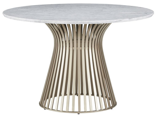Palliser Furniture Mix and Match Dining Naomi Round Dining Table with Marble Top in Gold 119-1576K image