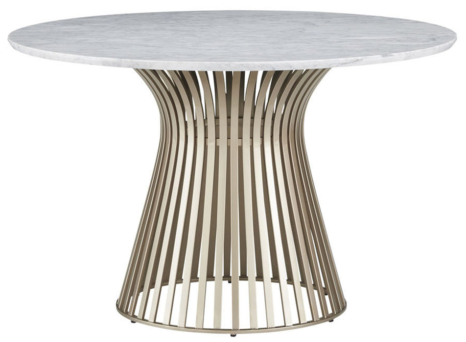 Palliser Furniture Mix and Match Dining Naomi Round Dining Table with Marble Top in Gold 119-1576K image