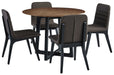 Palliser Furniture Mix and Match Round Dining Table and 4 Fredrick Side Chair Dining Set in Brown 119-162K52 image