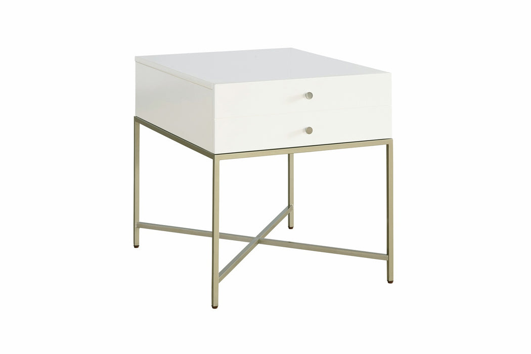 Palliser Delany Rectangular End Table in Ivory/ Champagne 860-020 image
