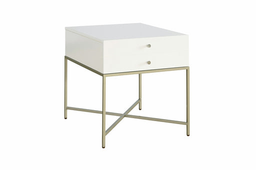 Palliser Delany Rectangular End Table in Ivory/ Champagne 860-020 image