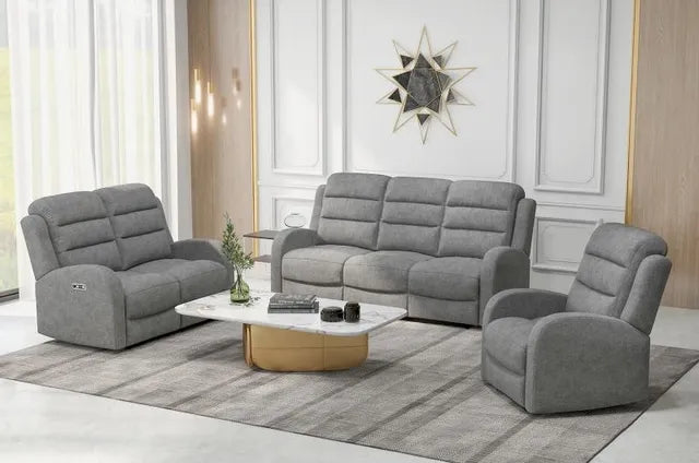 Emerald Home U7210 41/42 Harvey Sofa, Loveseat, Power Recliner