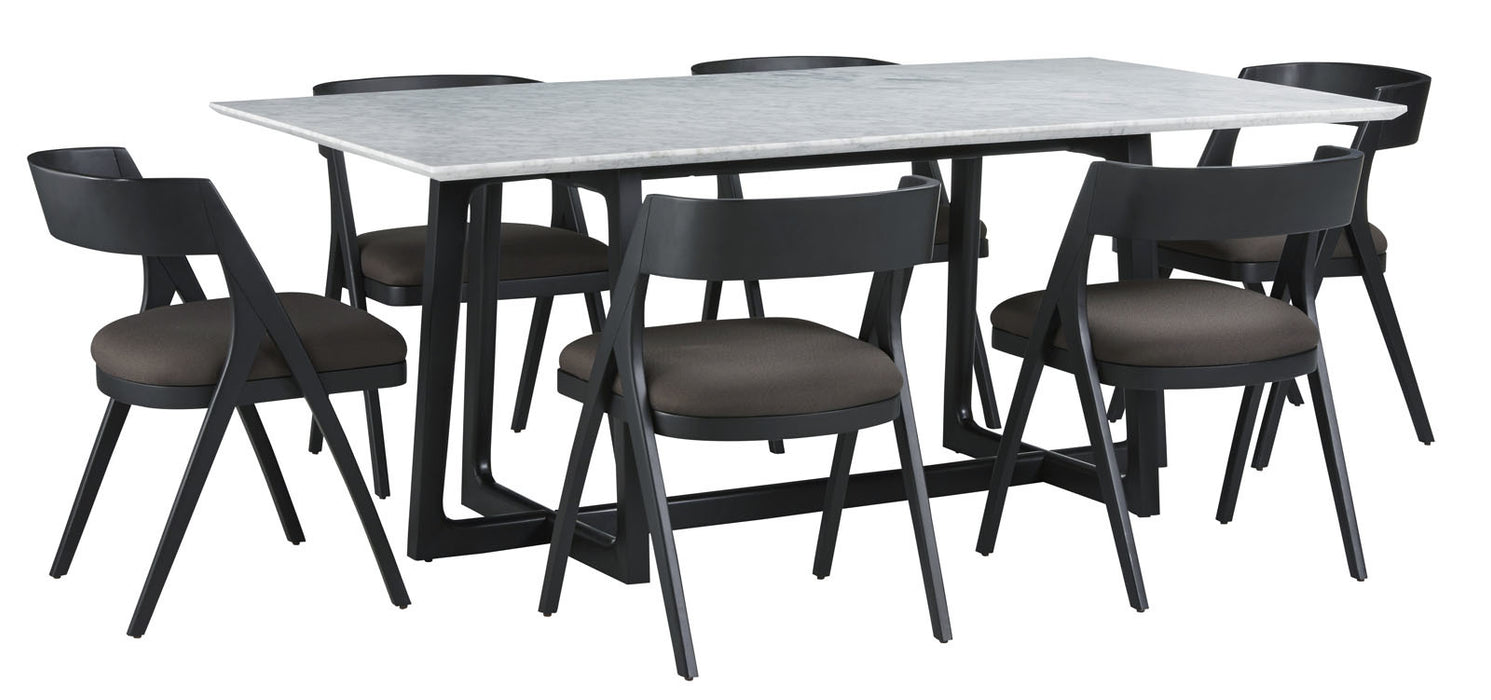Palliser Furniture Mix and Match Clara Rectangular Dining Table and Calvin Bent Wood Chair in White 119-160K70 image