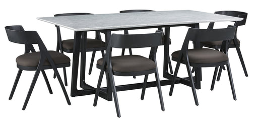 Palliser Furniture Mix and Match Clara Rectangular Dining Table and Calvin Bent Wood Chair in White 119-160K70 image
