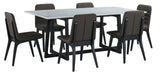 Palliser Furniture Mix and Match Clara Rectangular Ding Table and 6 Fredrick Side Chairs Dining Set in White 119-160K72 image