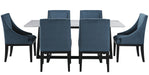Palliser Furniture Mix and Match Clara Rectangular Dining Table and 6 Diana Wing Chairs Dining Set in Blue 119-160K74 image