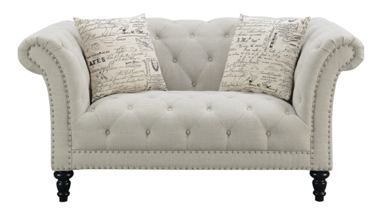 Emerald Home Hutton II Loveseat w/ 2 Accent Pillows in Beige U3164-01-29