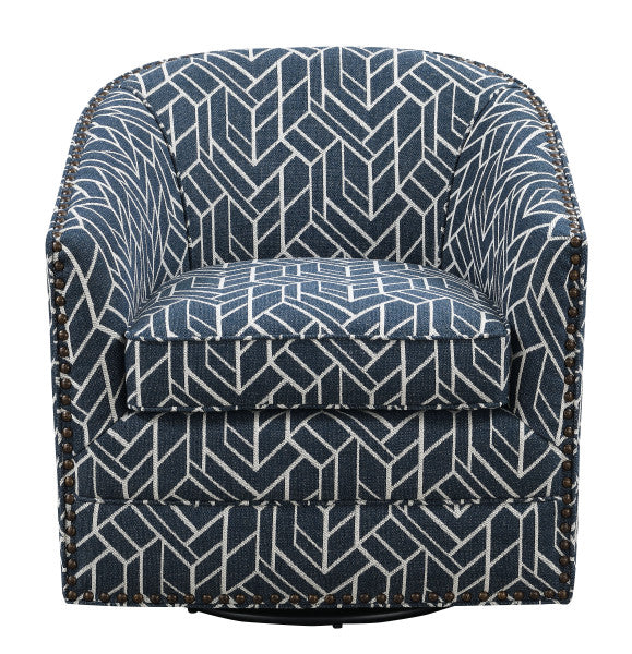 Emerald Home Furnishings Trilogy Swivel Chair in Navy U4198-04-04