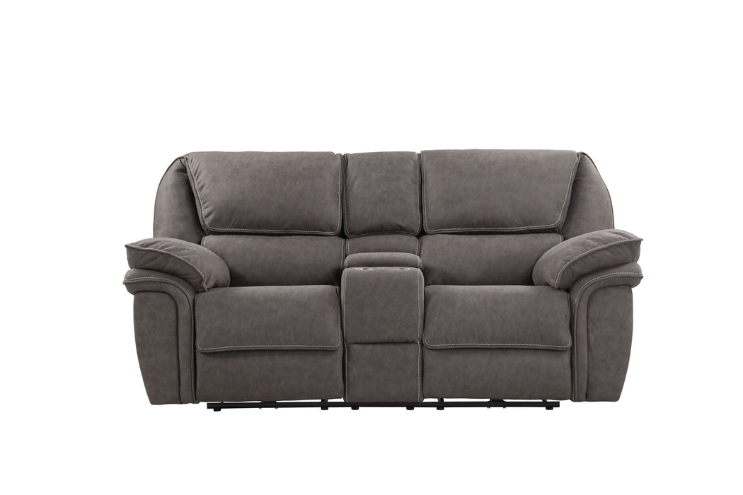 Emerald Home Allyn Power Console Loveseat in Gray U7127-21-03
