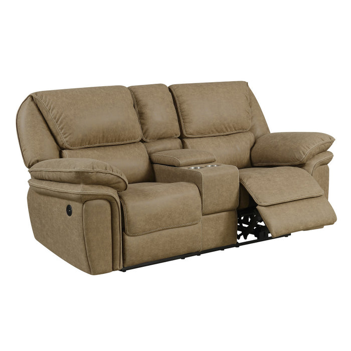 Emerald Home Allyn Power Console Loveseat in Desert Khaki U7127-21-15
