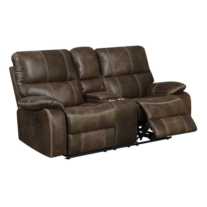 Emerald Home Jessie James Power Console Loveseat in Brown U7130-21-05